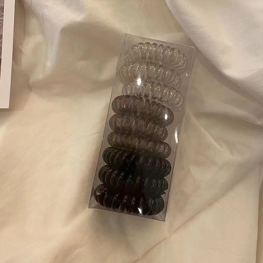 9pcs Telephone Wire Hair Ties Set High Elasticity Hair Ties Non Slip No Crease Hair B alternate view