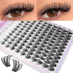 MIOFIA DIY Eyelash Clusters Fluffy Natural Anime Lashes 8-14mm Mixed Length Large capacity 3D Russian Volume Eyelash Extension