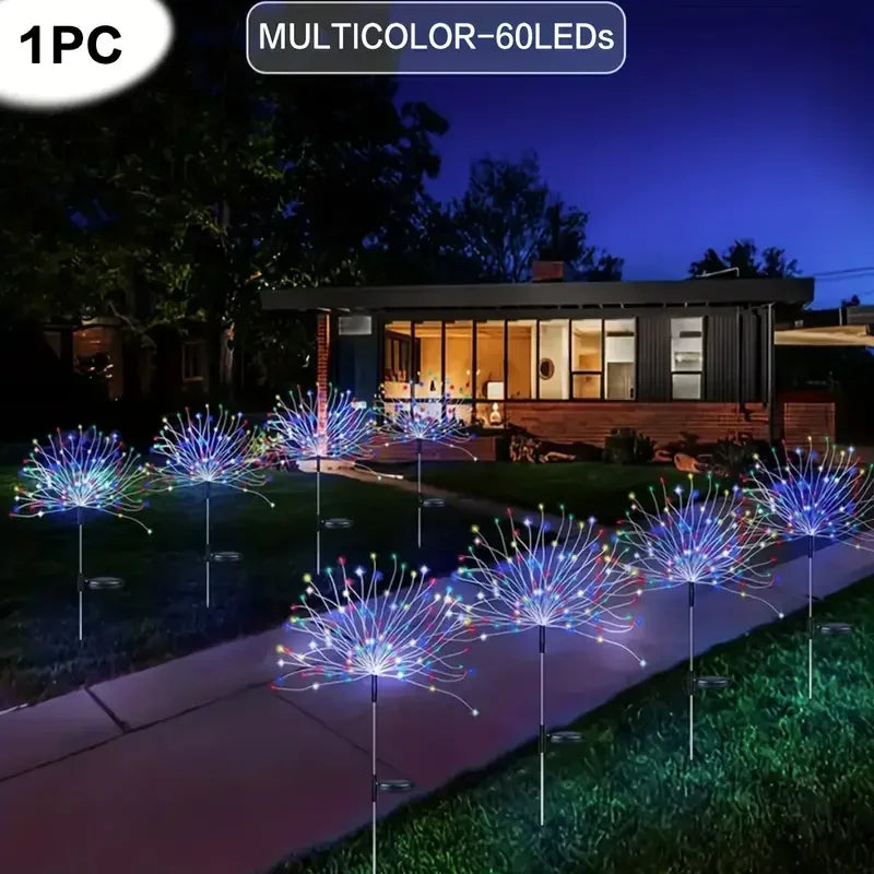 Fireworks Lights Outdoor Waterproof Solar Garden Lights 8 Lighting Modes close-up view