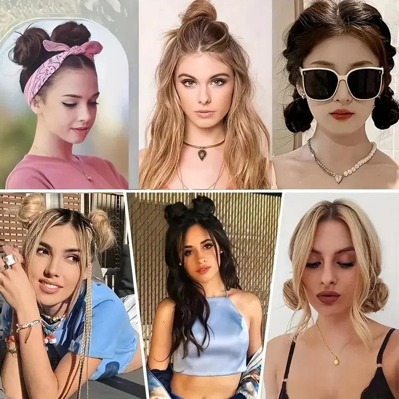 Elegant Synthetic Hair Bun for Women Soft Comfortable Chignon Style Elastic Rubber additional angle