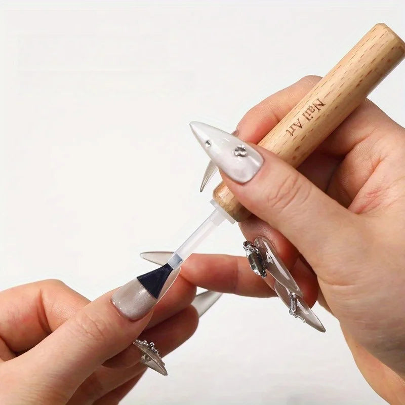 Professional Nail Art Brush Set with Detachable Wooden Grip-Multi-Functional Nail Pol alternate view