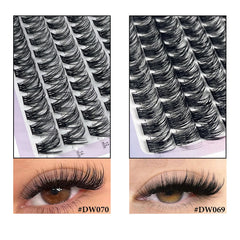MIOFIA DIY Eyelash Clusters Fluffy Natural Anime Lashes 8-14mm Mixed Length Large capacity 3D Russian Volume Eyelash Extension