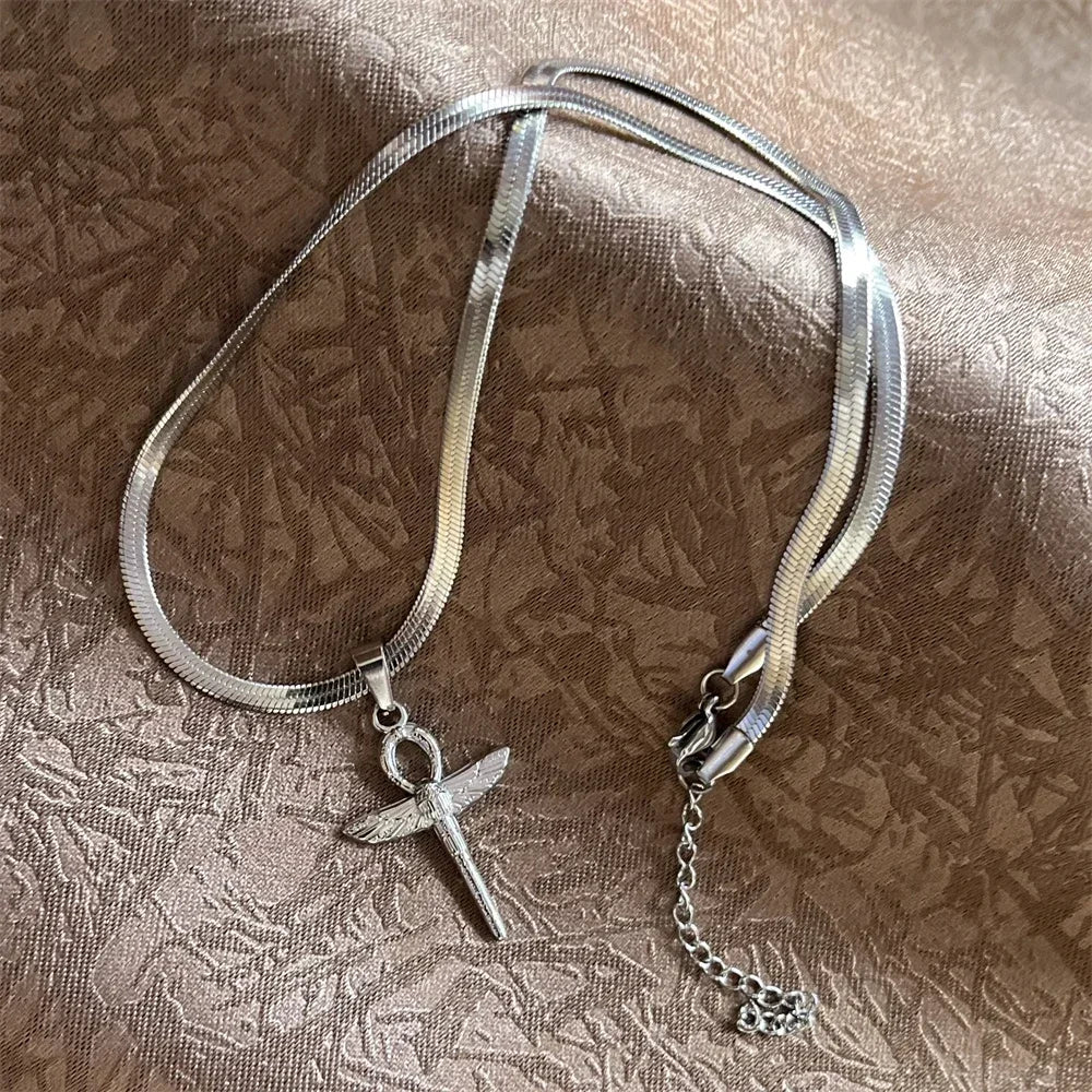 Stainless Steel Jesus Cross Necklace | Christian Pendant Jewelry for Men and Women close-up view