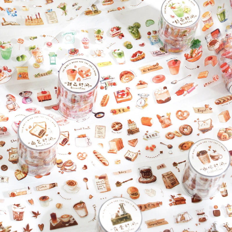 Cute Cartoon Snack Ice Cream Masking Tape | 5x200cm for DIY Scrapbooking lifestyle view
