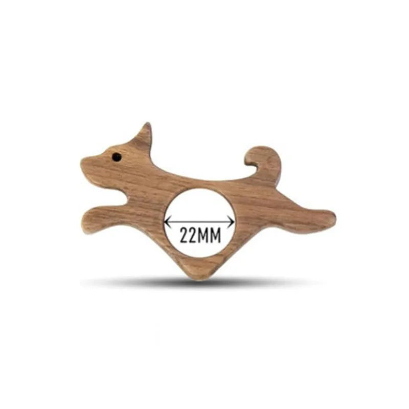 Cute Wooden Cat Dog Bookmark, Animal Book Page Holder Ring, Student Reading Accesso additional angle