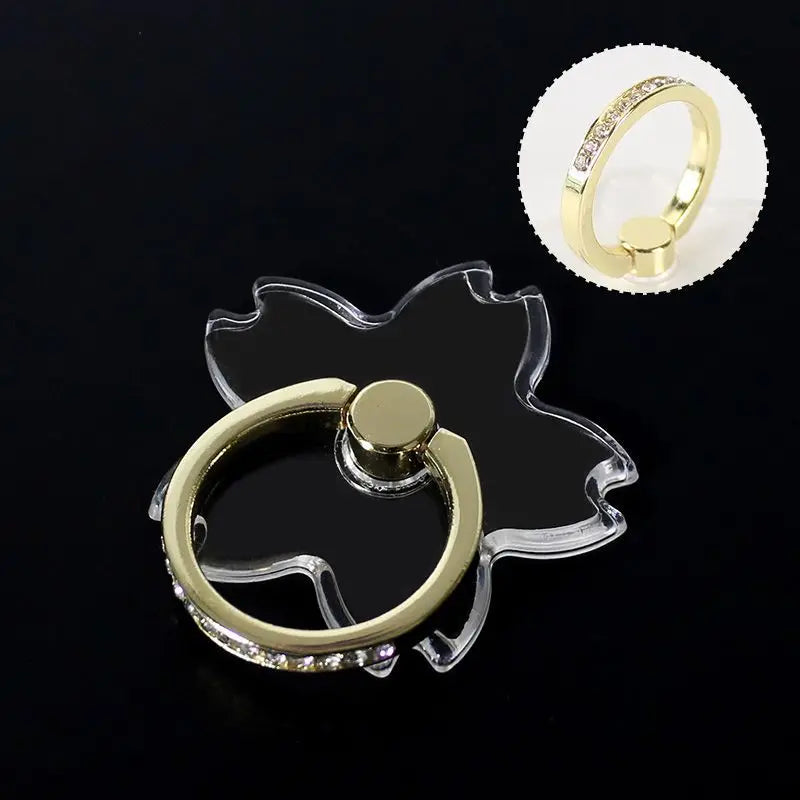 Transparent Cell Phone Ring Holder Stand 360°Degree Rotation Clear Finger Grip Kicksta close-up view