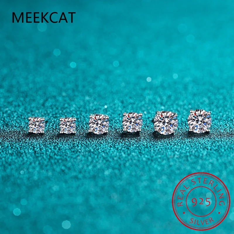 2.0ct Moissanite Earrings for Women Lab Grown Diamond Ear Studs 925 Sterling Silver F alternate view