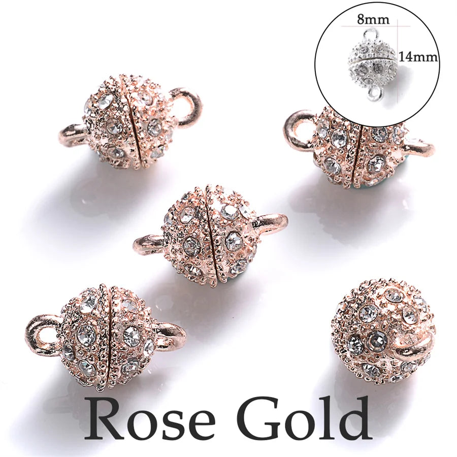 Heart Round Magnetic Clasps Set | DIY Jewelry Connector Charms close-up view