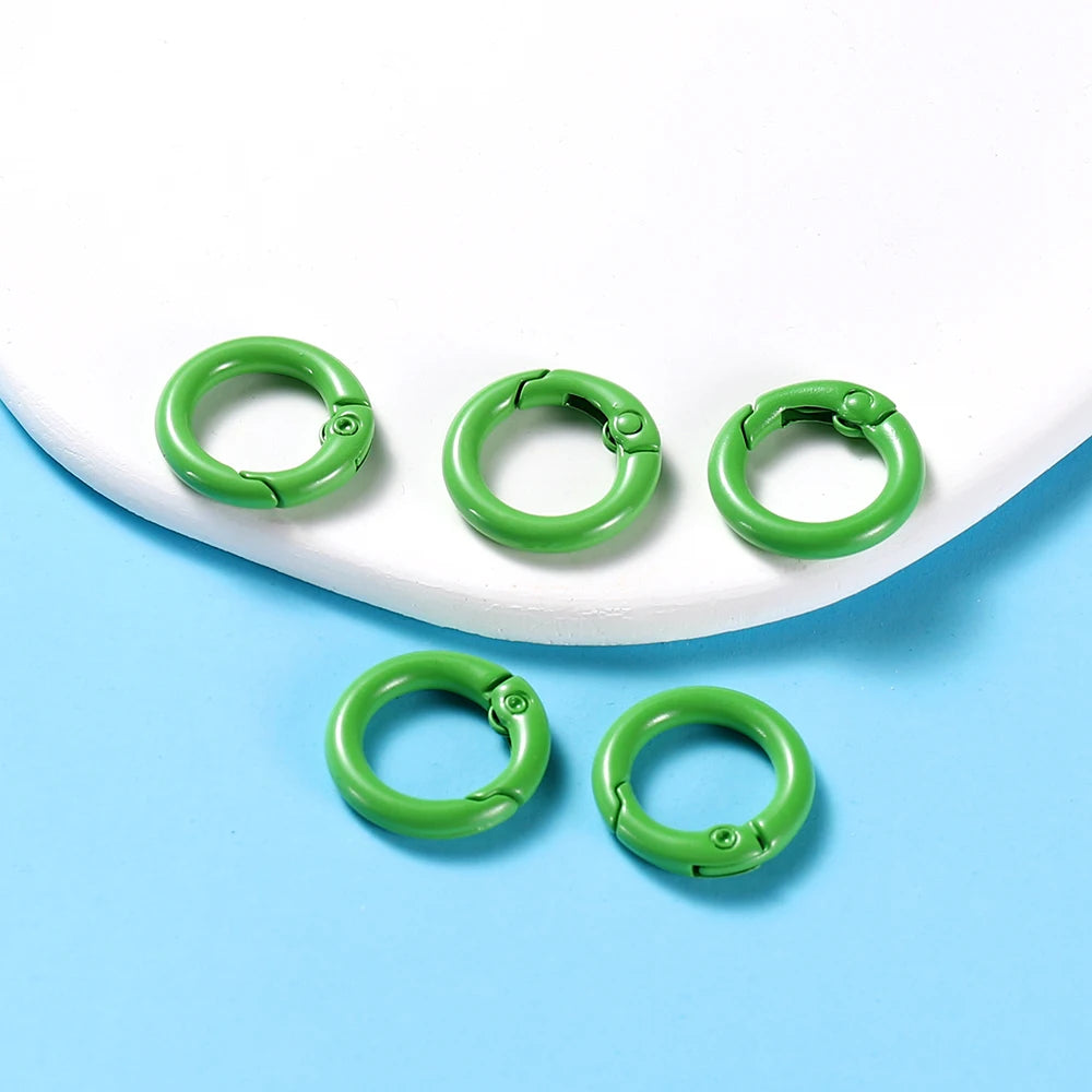Ring Spring Clasp Openable Round Carabiner Keychain Clips Hook Dog Chain Jewelry Buck alternate view
