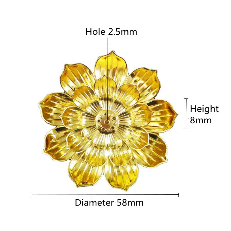 Alloy Incense Burner Stick Holder | Lotus Design Incense Plate for Temples and Yoga S alternate view
