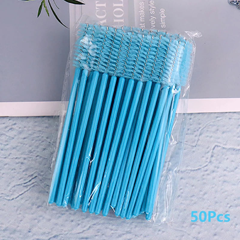 Disposable Eyelash Brushes 50 Pack | Mascara Wands Applicator Spoolies for Lash Exten alternate view