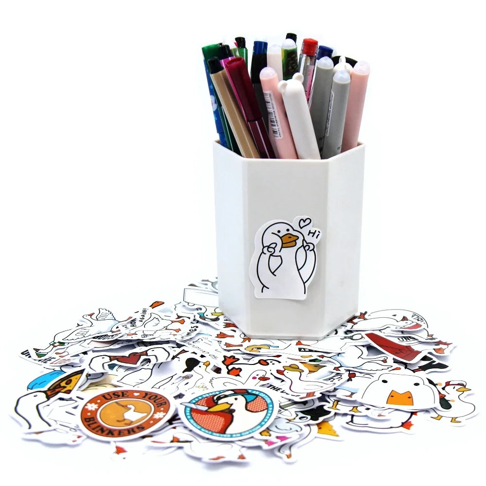 Kawaii Call Duck Stickers 10/50/100pcs | Cute Cartoon Decals for Kids DIY Laptop Sc additional angle