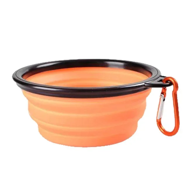 Collapsible Pet Silicone Dog Bowl | Portable Travel Food and Water Bowl with Carabine alternate view