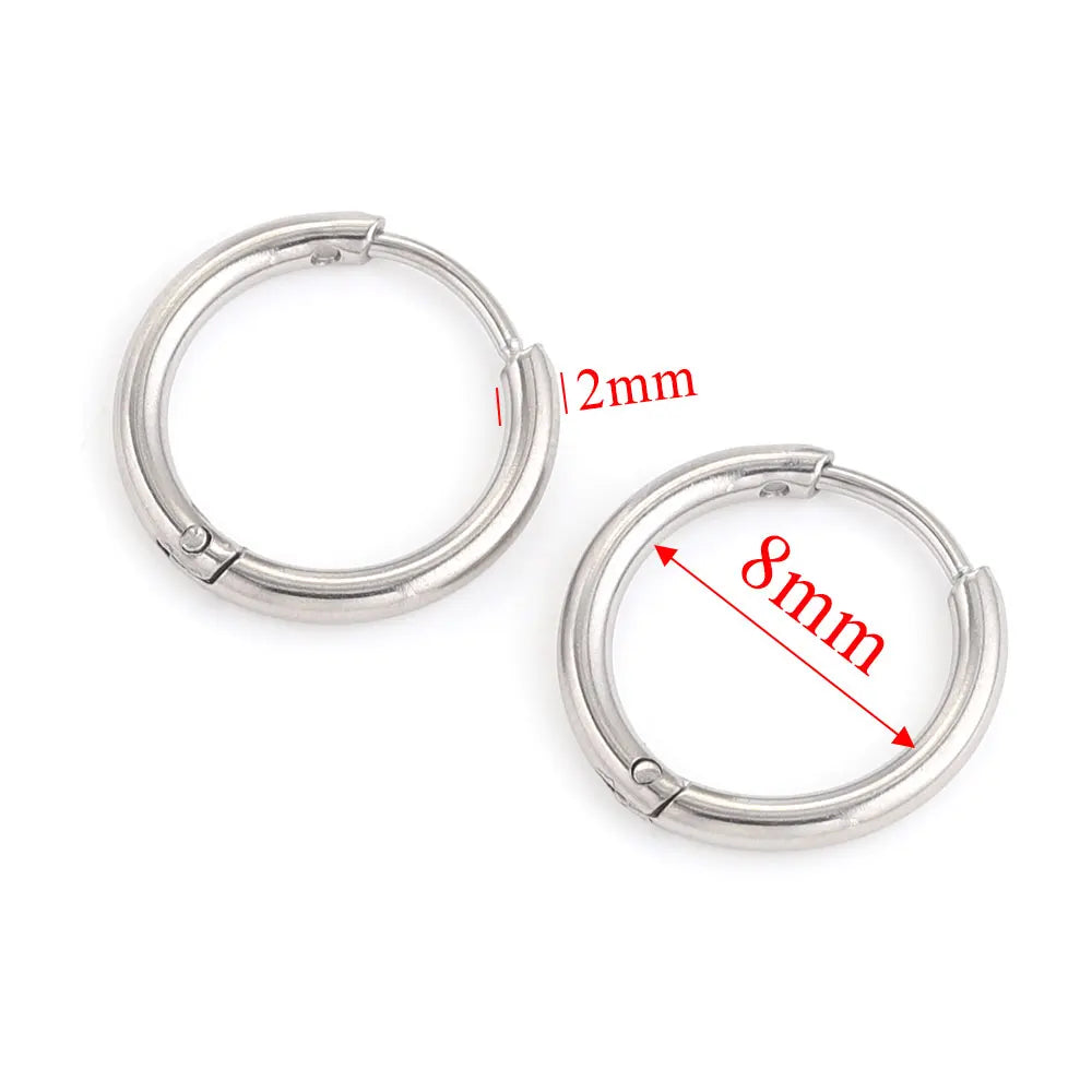 6pcs Stainless Steel Hoop Earrings Set | Hypoallergenic Korean Style Earrings for Wom alternate view