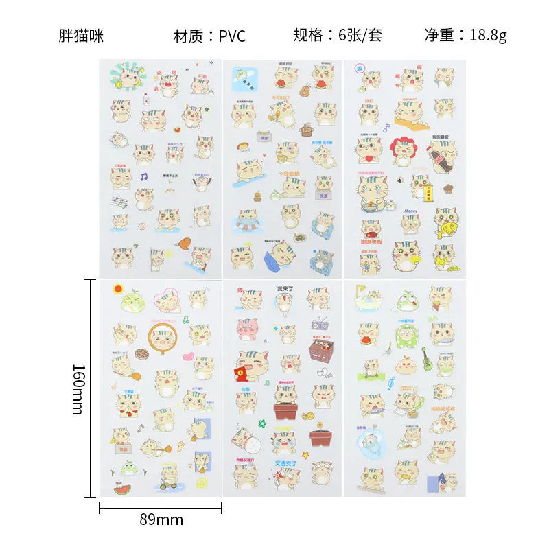 6Pcs Waterproof Cartoon Sticker Set | Cute DIY Decals for Laptops, Phones, and Plan additional angle