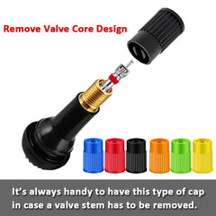 Plastic Tire Valve Caps Built-in Valve Core Remover Tool Universal Stem Covers for Cars, detail view