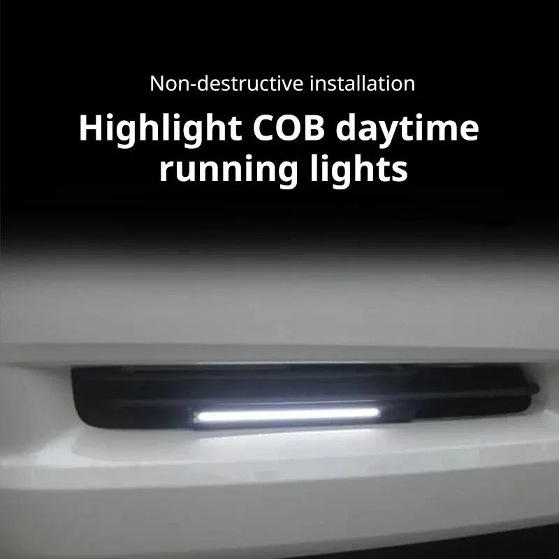 2pcs 17cm Waterproof COB LED Daytime Running Light Strips close-up view