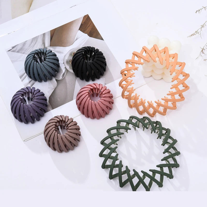 Magic Hair Pins Clips Bird Nest Shaped Hair Holder Matte Hair Ring Ball Head  High Ponytail Hair Device Women Hair Accessories