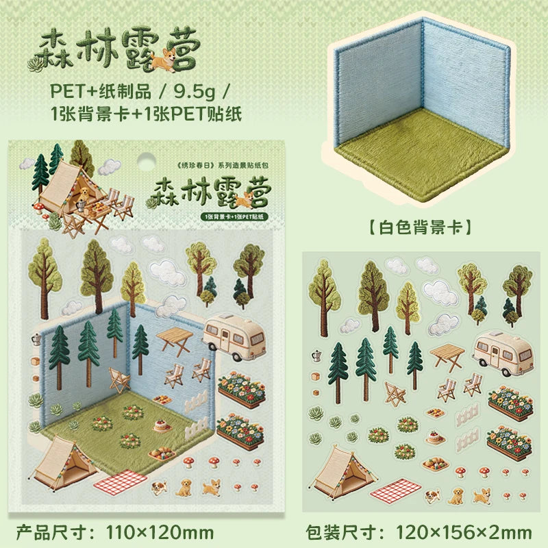Journal GO Creative 3D Scenes Cartoon Landscape Stickers Spring diy Sticker for Gift lifestyle view