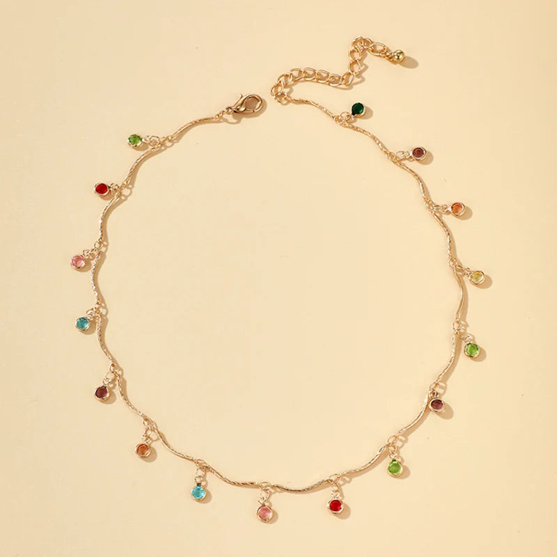 Fashion Simple Candy Color Tassel Necklace for Women Aesthetic All-match Pendant Jewelry detail view