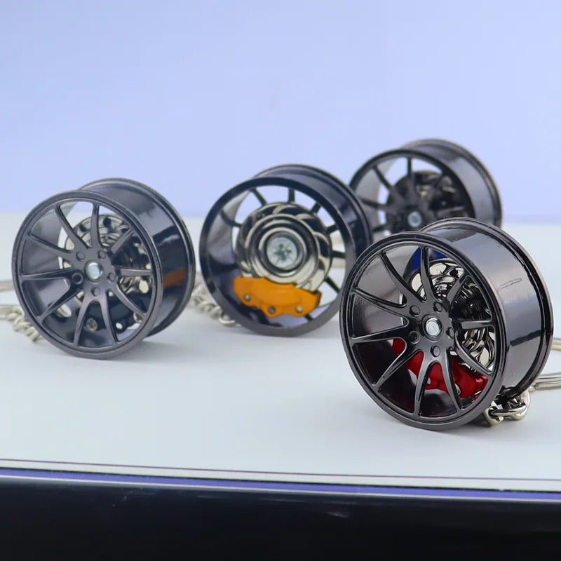 3D Car Tire Brake Disc Keychain | Fidget Toy Key Ring alternate view