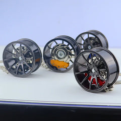 3D Car Tire Brake Disc Keychain | Fidget Toy Key Ring alternate view