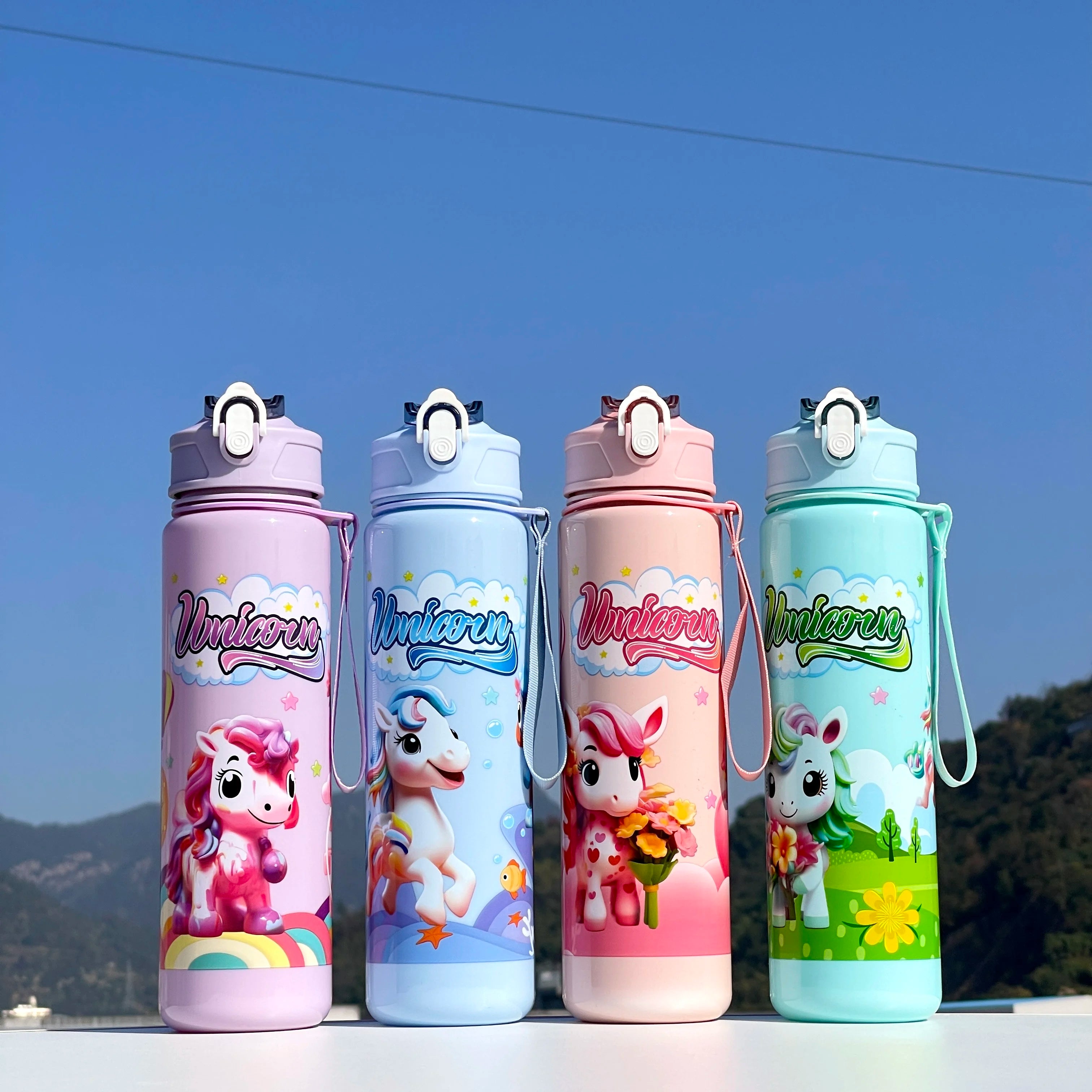A Unicorn Straw Cup, Cute and Portable, with a Large Capacity, Especially Suitable for School Use, S