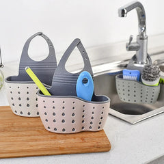 Kitchen Sink Holder Hanging Drain Basket | Adjustable Soap Sponge Shelf Organizer alternate view