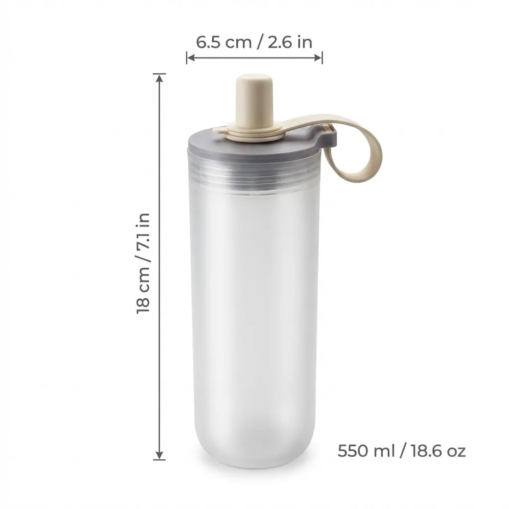 Transparent Plastic Tea Milk Coffee Mug Portable Cold And Hot Water Cup With Straw&Ha alternate view