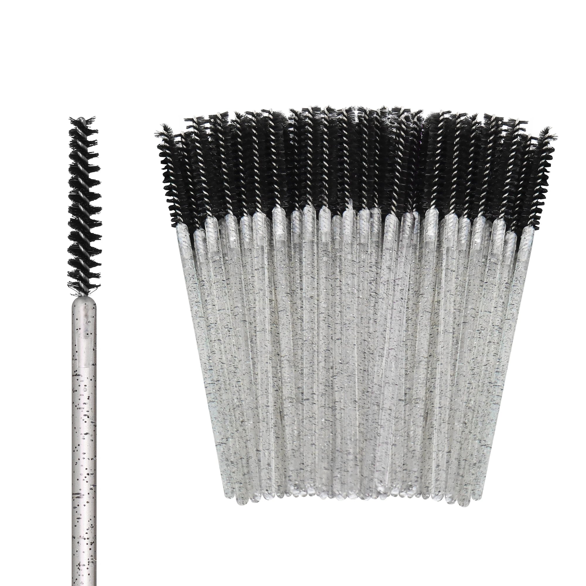 ANNAFRIS 50Pcs Eyelash Brush Soft Head Spiral Crystal Eyebrow Brush Lash Extension Brush detail view
