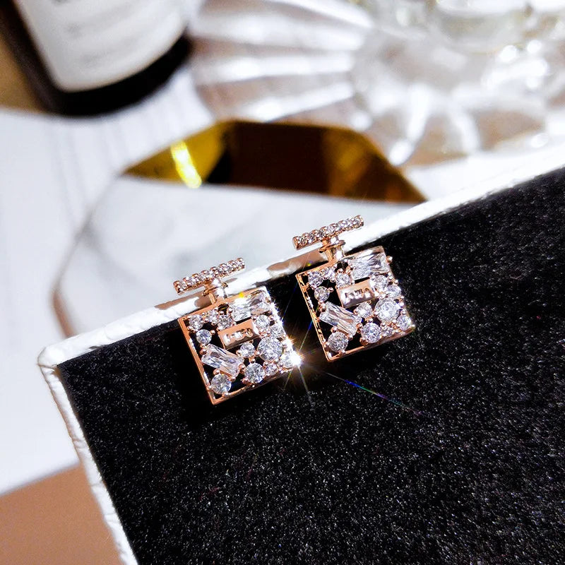 Delicate Design Perfume bottle Stud Earrings for Women Wedding Accessories Dazzling Z alternate view