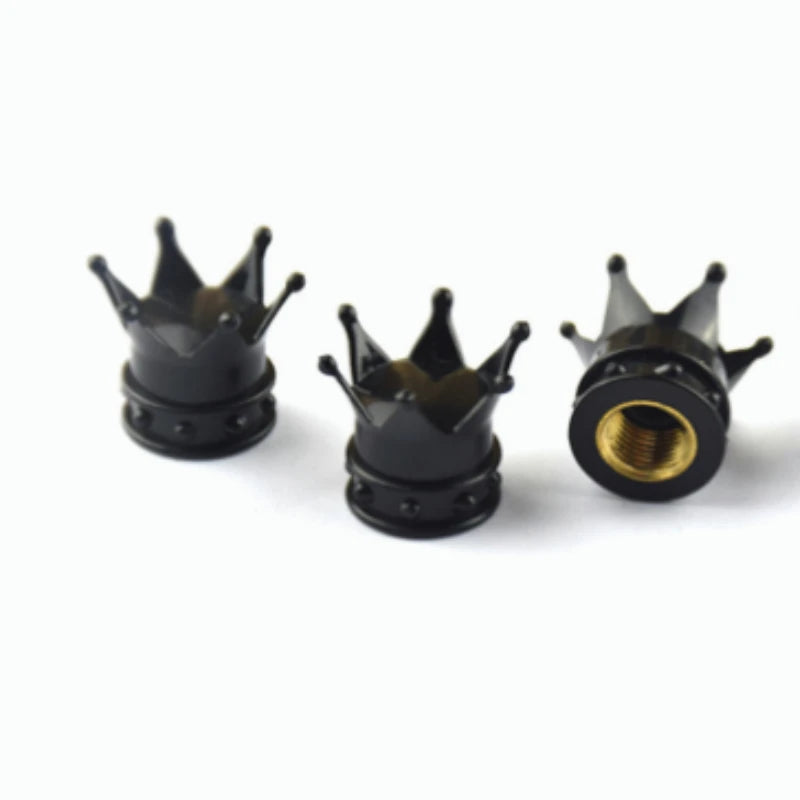 4 PCS Universal Crown Wheel Valve Covers Air Dustproof Waterproof Car Motorcycle Tyre Ri detail view