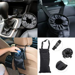 Car Trash Bag Hanging Foldable Seat Organizer Pouch