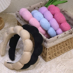 Fashion Microfiber Washing Wristbands Scrunchies Puffy Headband Spa Bubble Headband for detail view