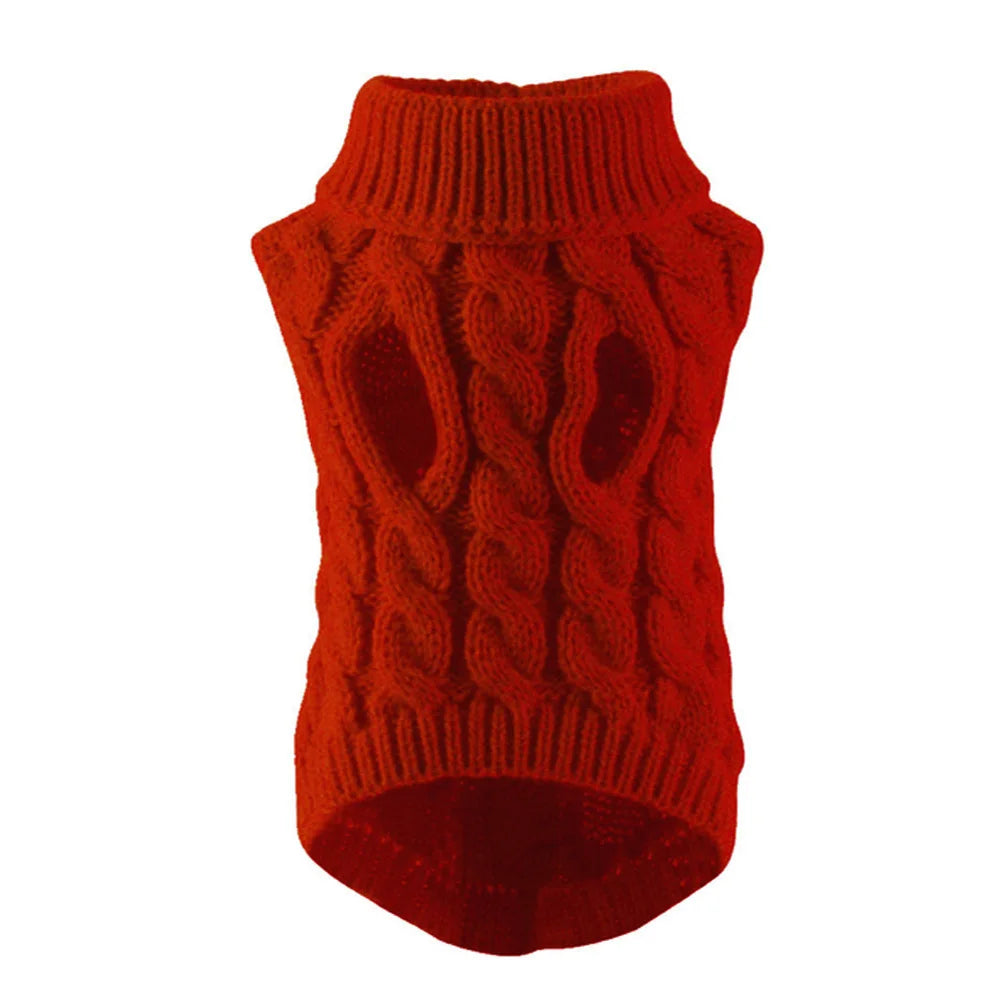 Classic Solid Chihuahua Puppy Dog Sweater for Small Dogs Winter Warm Pet Clothes Yorkshi detail view