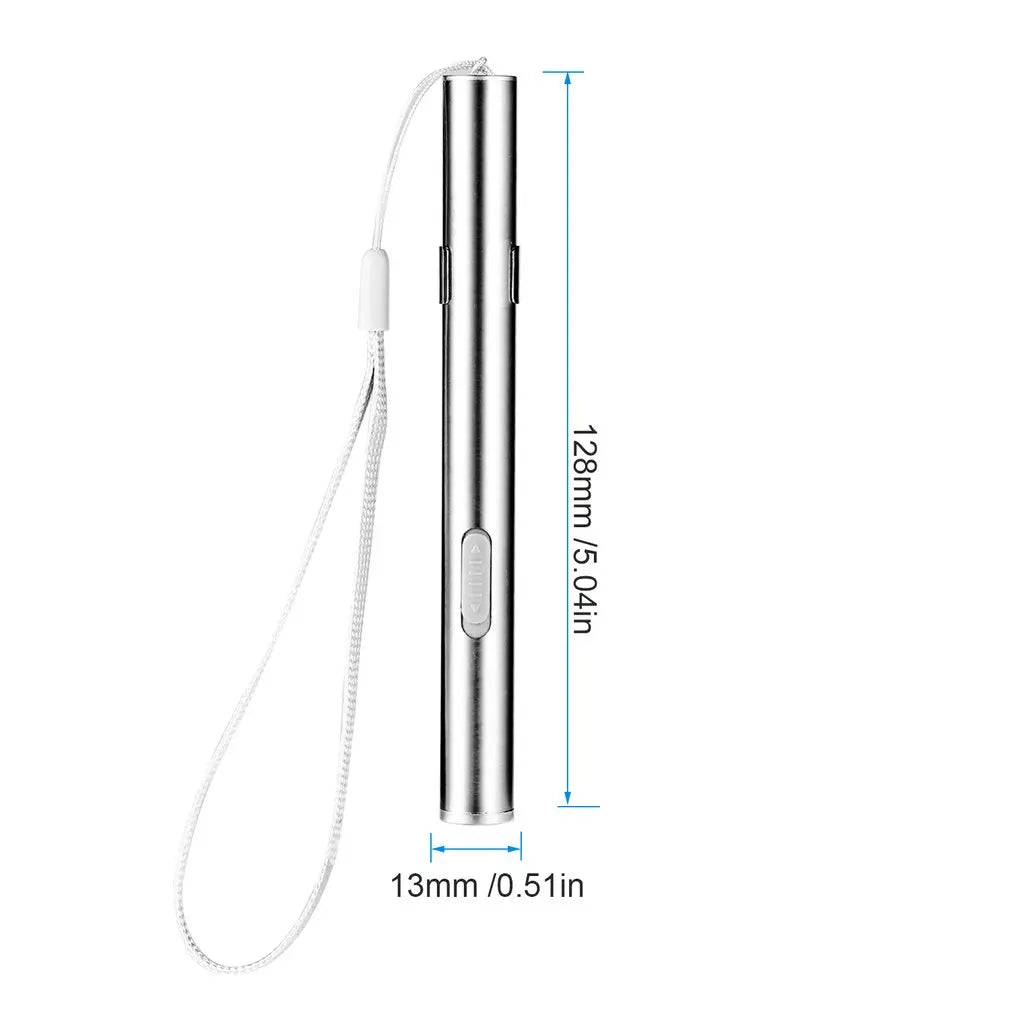 Mini Portable LED Pen Light | USB Rechargeable Medical Flashlight with Stainless St additional angle
