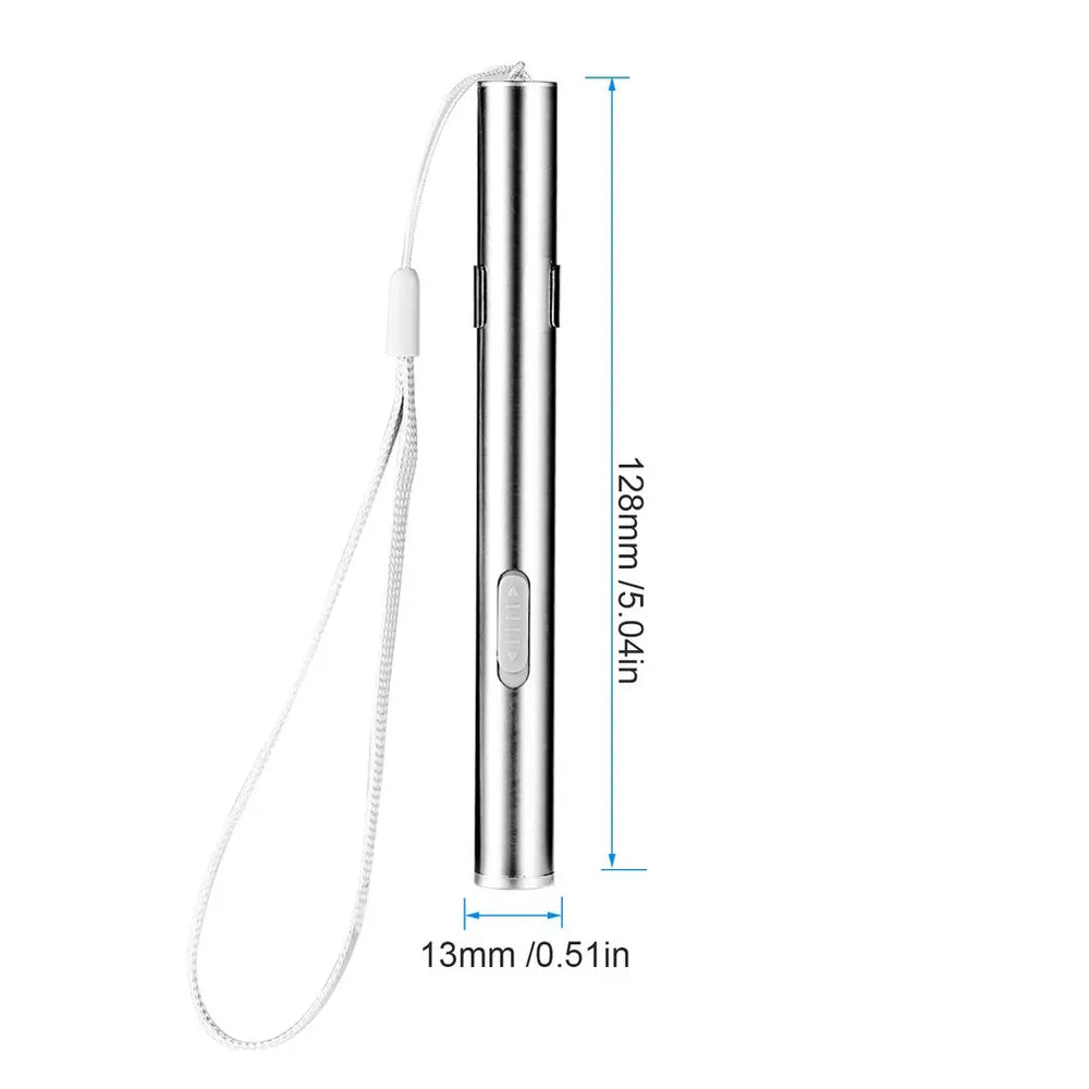 Mini Portable LED Pen Light | USB Rechargeable Medical Flashlight with Stainless St additional angle