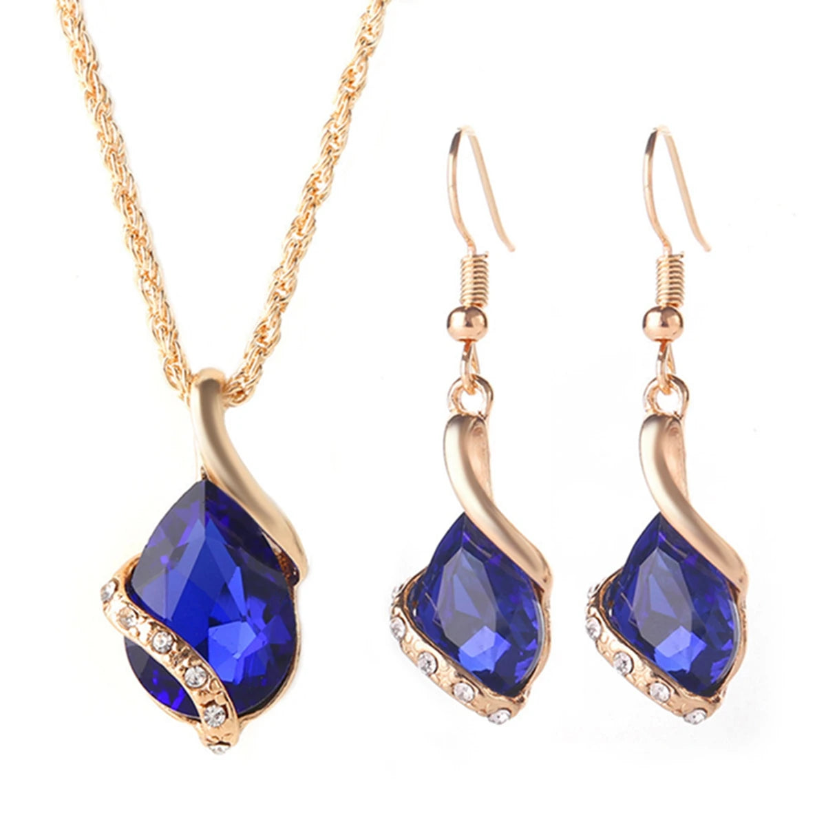 Fashion Silver Color Necklace Earrings Cubic Zirconia Jewelry Sets Elegant Crystal additional angle
