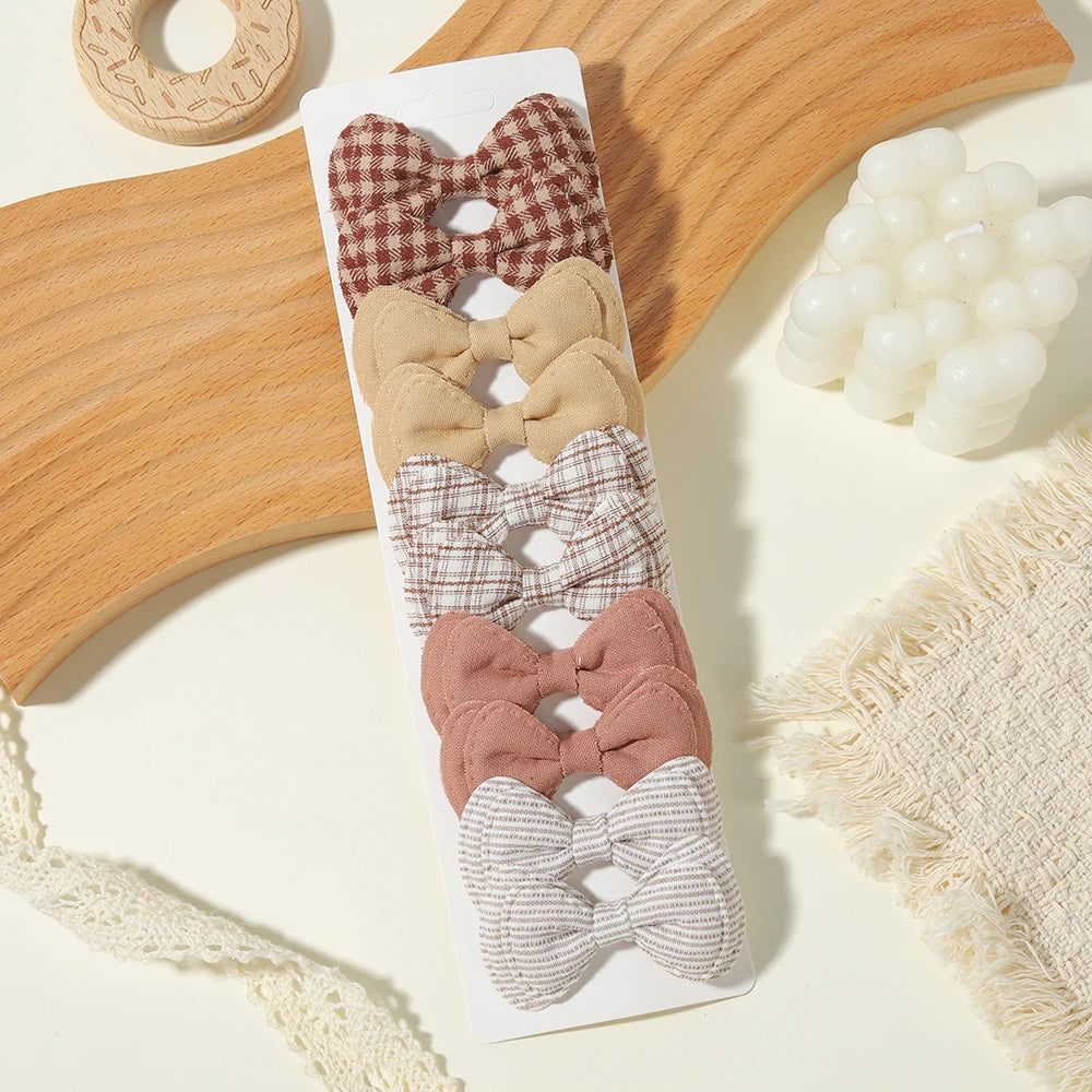 10PCS/Set New Fabric BB Hair Clip  Girls' Teenagers' Children's Side Bangs Clip Girls' Party Daily Decoration Hair Accessories