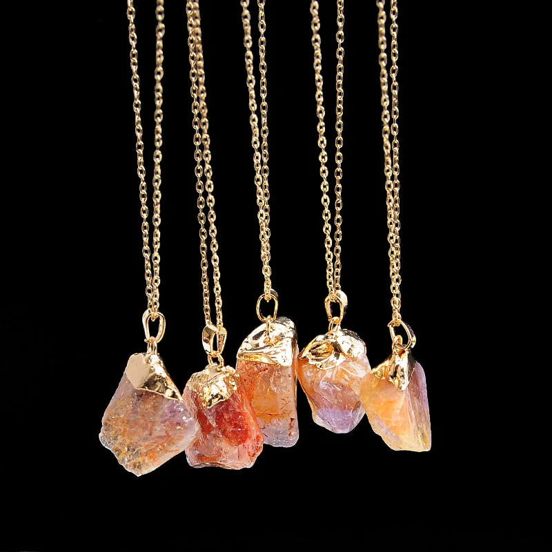 Irregular Amethyst Gemstone Necklace Healing Crystal Chakra Stone Women Birthday Gift lifestyle view