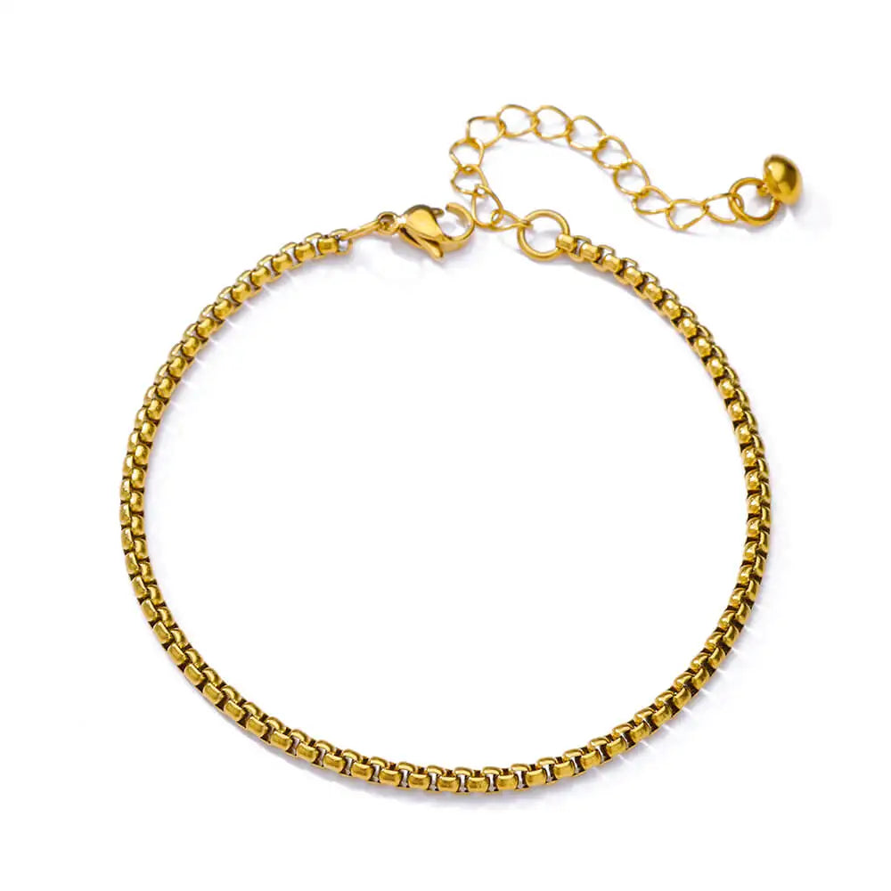 Colorful Boho Drops Anklets For Women Gold Color Stainless Steel Geometric Anklet Lux lifestyle view