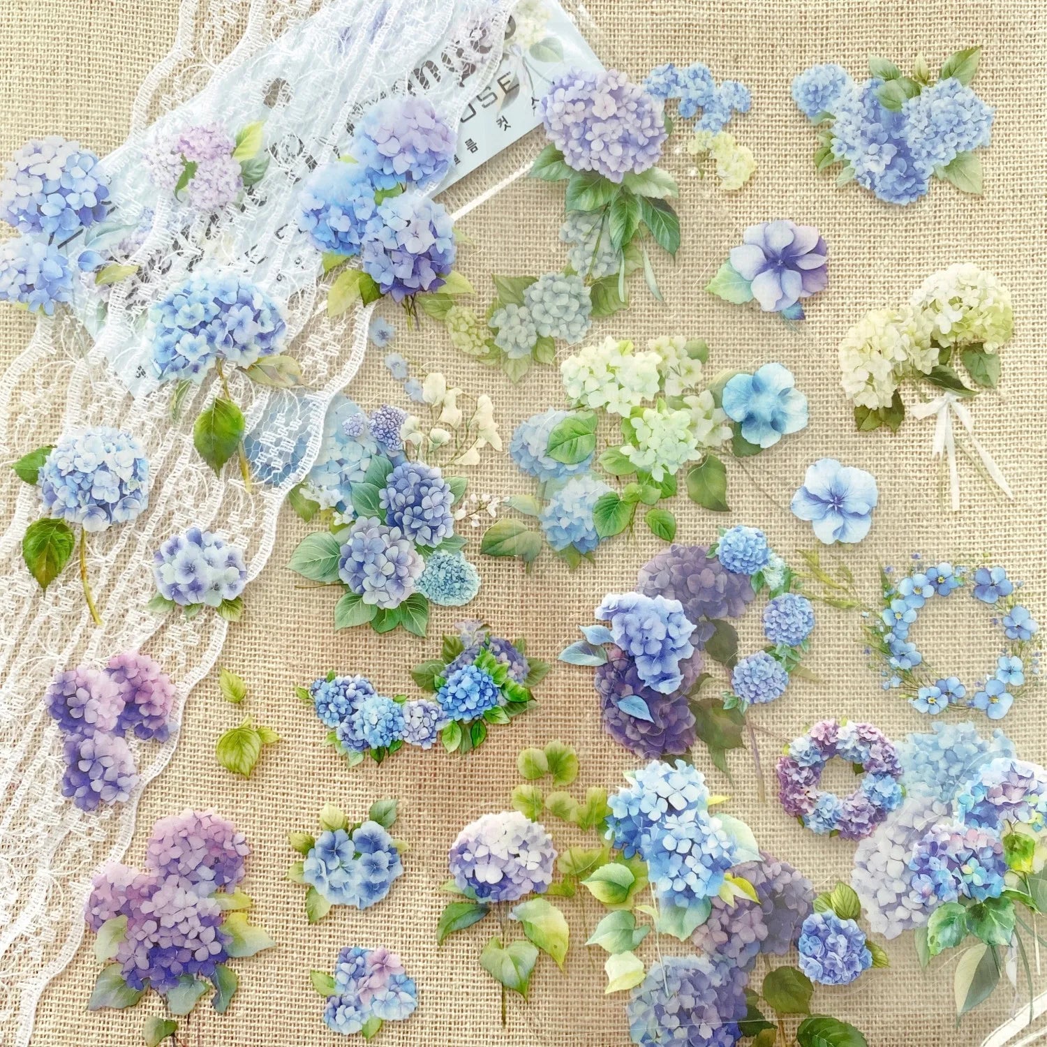 Transparent Flower Stickers Set | 6 Sheets PET Stickers for Scrapbook and Junk Journa lifestyle view