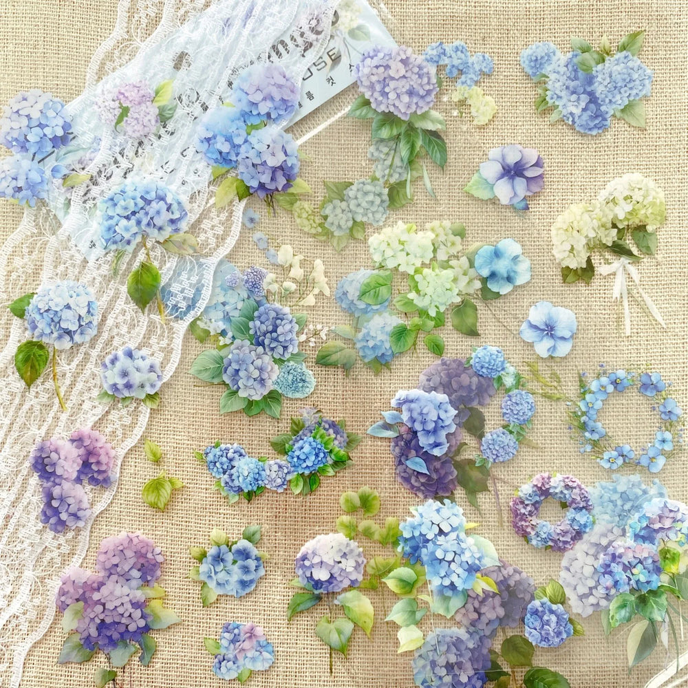 Transparent Flower Stickers Set | 6 Sheets PET Stickers for Scrapbook and Junk Journa lifestyle view