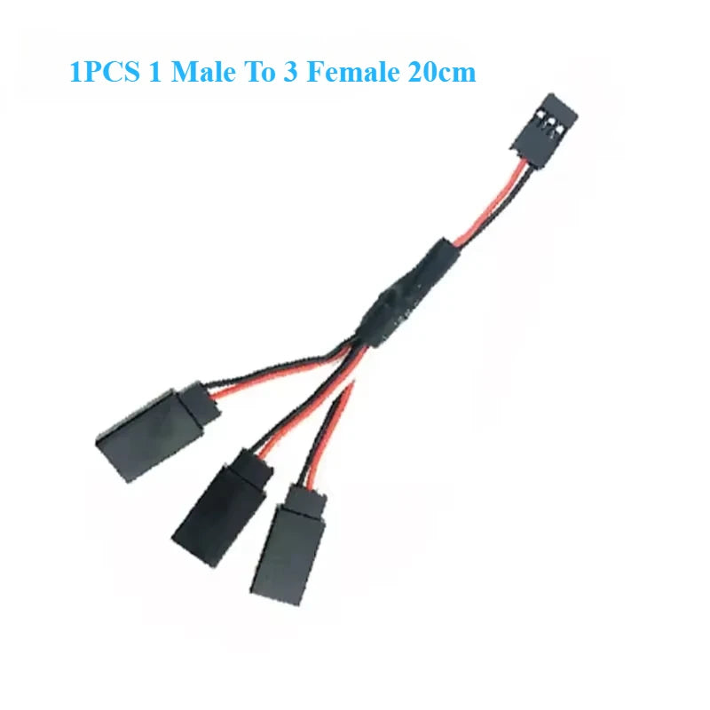 1PCS 20/30/50cm 1to1/ 1to2/ 1to3/ 1to4 RC Servo Extension Wire Cable Futaba 3 Pin JR Plu detail view