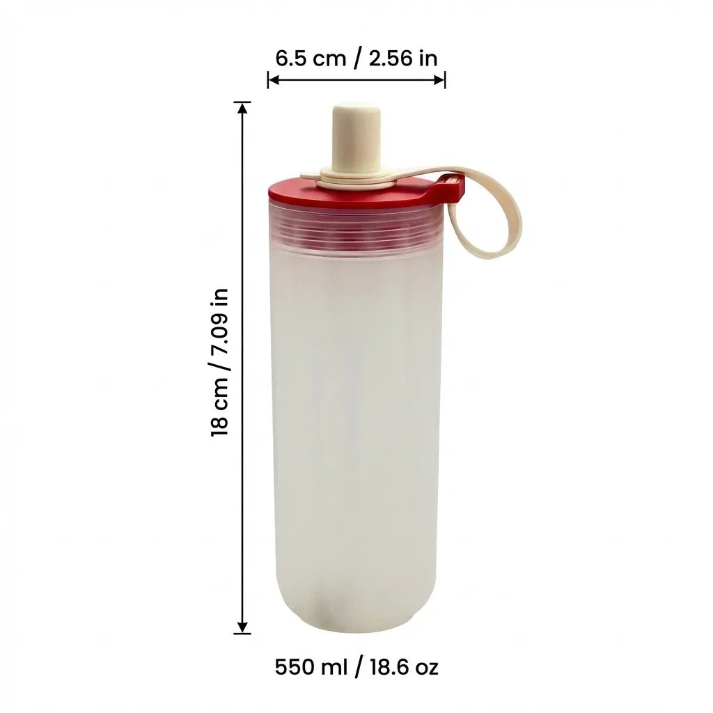 Transparent Plastic Tea Milk Coffee Mug Portable Cold And Hot Water Cup With Straw& additional angle