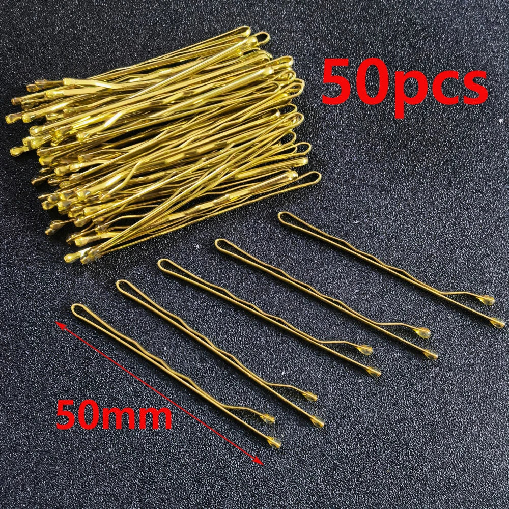 50pcs Silver Color Metal U Shaped Hair Clips Wedding Bridal Bobby Pins Alloy Waved additional angle