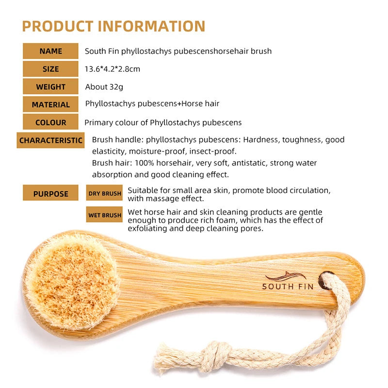 Natural Bamboo Facial Cleansing Brush | Soft Horse Hair Deep Clean Face Brush lifestyle view
