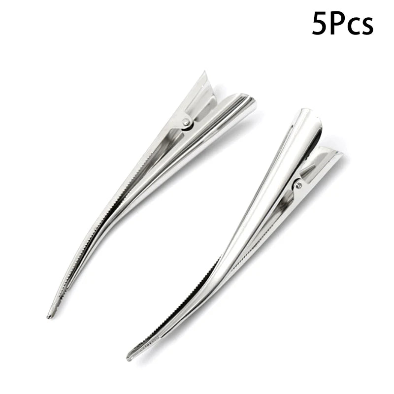 (BF06)5/10pcs Long Metal Hair Clips Horn Clip Hair Clamps Hair Accessories Duck Teeth Hairdressing Salon Tip Clip