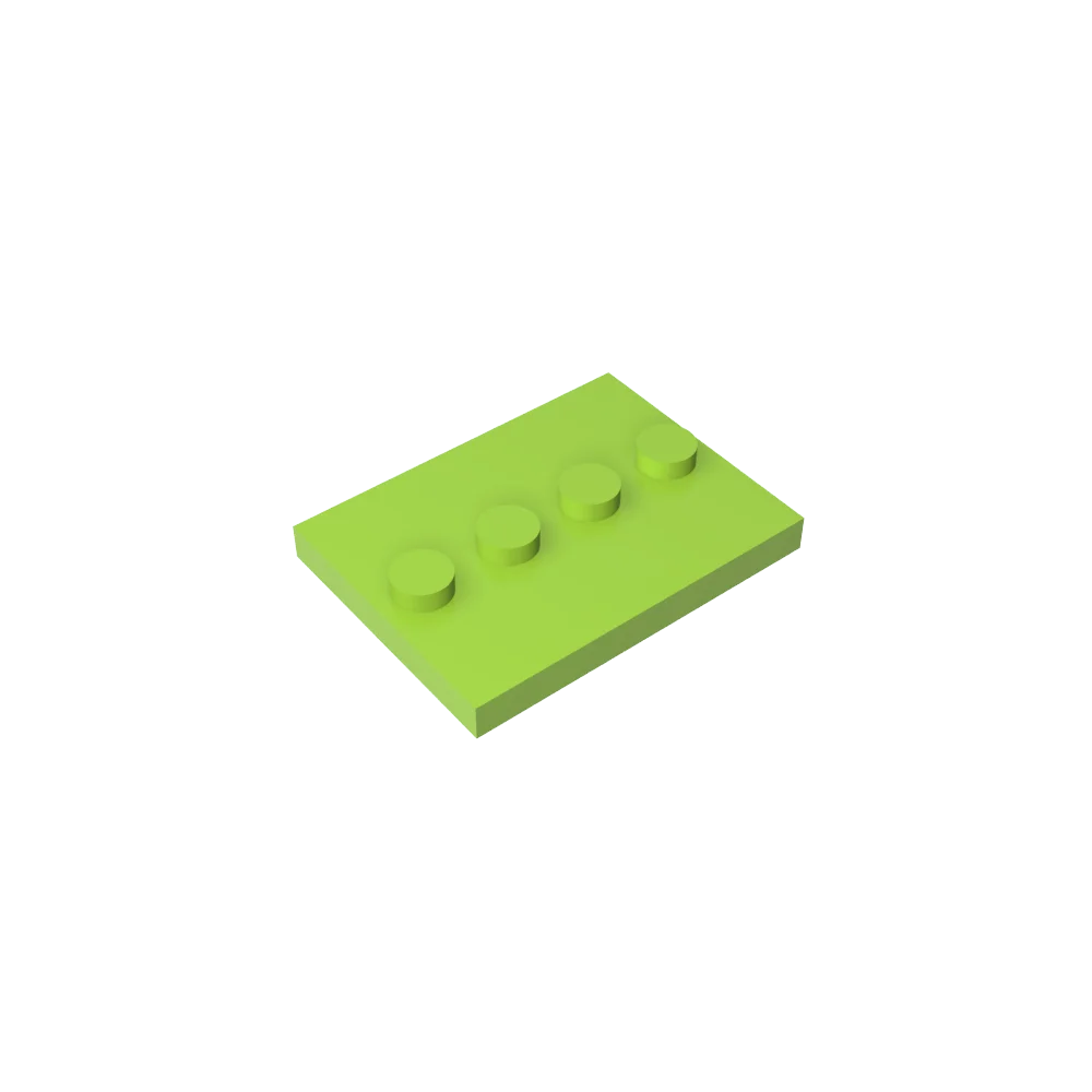 Gobricks GDS-980 Tile, Modified 3 x 4 with 4 Studs in Center | Compatible Building Block detail view
