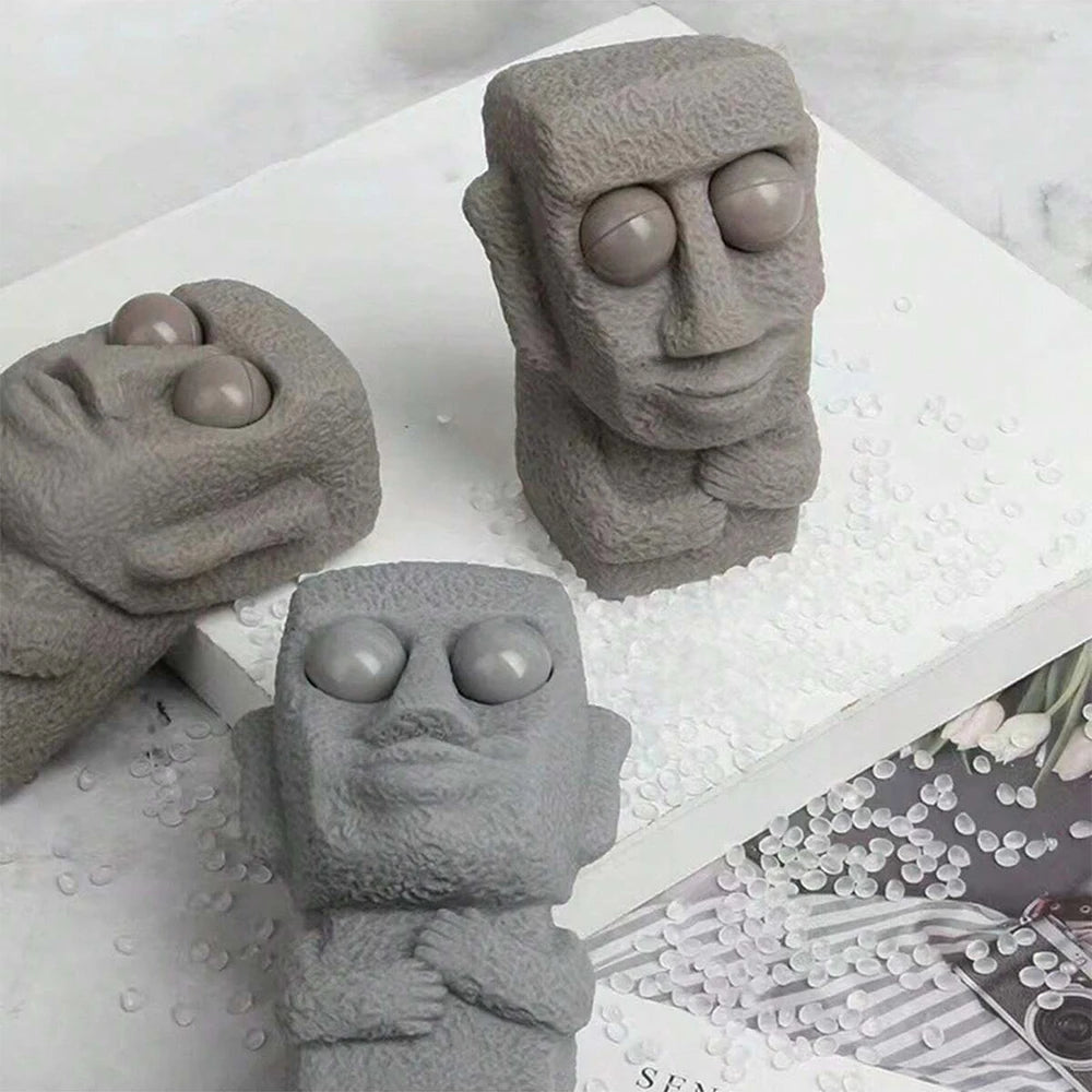 New Funny Easter Squeezing Blowout Rock Man Fidget Toy Vent Sloth Hide Seek Stress additional angle